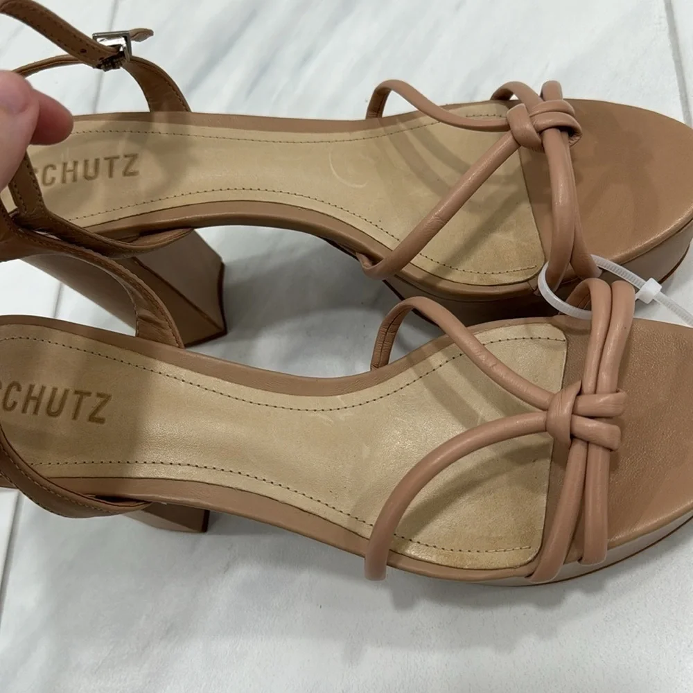 NEW! SCHUTZ True Beige Kelsie Platform Sandal - Size 10